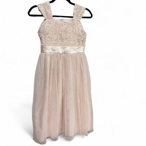 Pastourelle Pippa & Julie Girls Champagne Rosette Tulle Special Occasion Dress